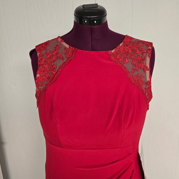 NEW NWT Women's Stenay Red Lace Sleeveless Cocktail Party Dress | Size 4 - Picture 3 of 12